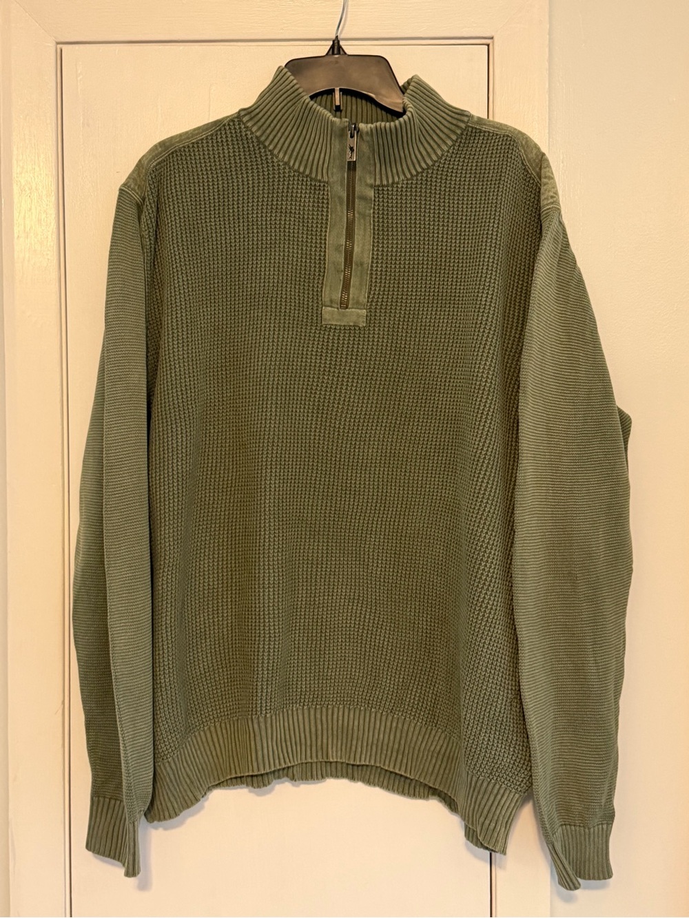 Tommy Bahama Olive Green Quarter-Zip Knit Sweater